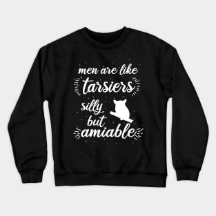 Men cute tarsier saying love fan Crewneck Sweatshirt